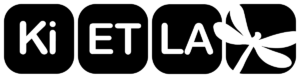 Un logo composé de quatre blocs noirs rectangulaires juxtaposés. Les trois premiers affichent respectivement « Ki », « ET », et « LA ». Le dernier représente une libellule stylisée.