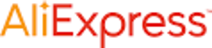 Le logo AliExpress, s'affiche ; la partie «Ali» est orange, «Express» rouge.