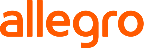 Le logo « allegro » apparaît, écrit en orange vif sur fond noir.