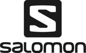 Un logo noir et blanc représente une lettre « S » stylisée dans un carré; il est placé au-dessus du mot « SALOMON » écrit en caractères minuscules.
