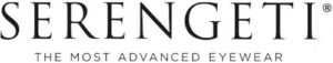 Le logo Serengeti affiche le nom de la marque en caractères élégants, suivi de la mention « The Most Advanced Eyewear ».